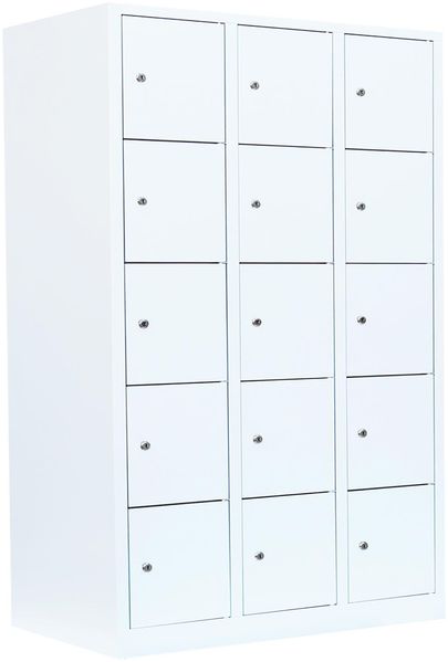 Schließfachschrank Komfort Wertfachschrank Fächerschrank Spind Umkleideschrank 15 Fächer-Spint Weiß 523537