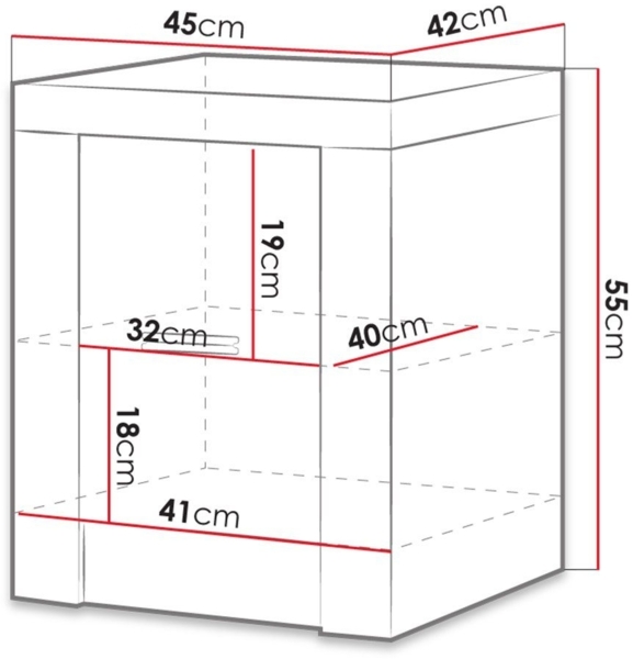 MIRJAN24 Nachttisch Indianapolis I24 (mit Drehtür), Metall Griffe Bild 2