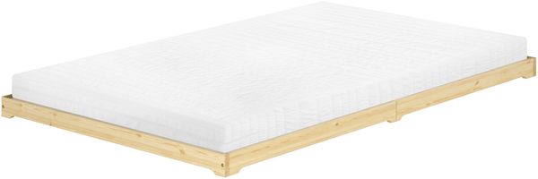 Überlanges Futonbett Holzbett niedrige Sitzkante 140x220 Kiefer lackiert V-60.47K-14-220Rollrost und Matratze inkl.