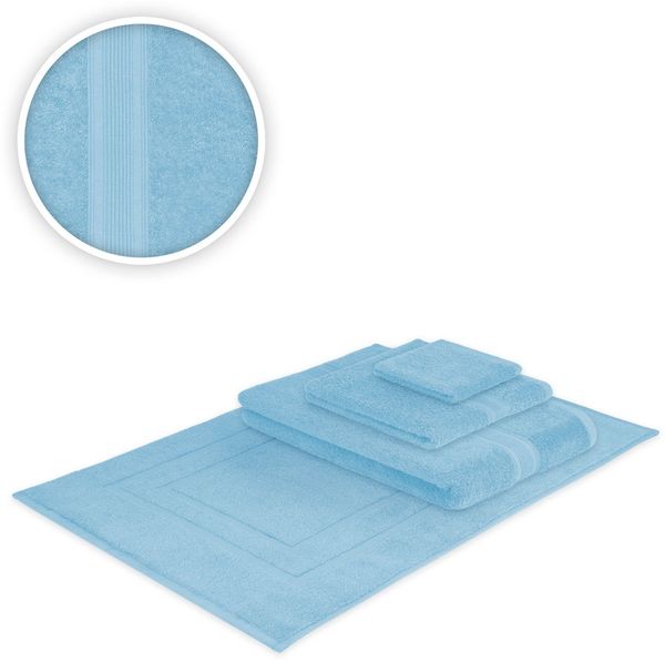 Handtücher Kombi Bade Set 4teilig 500 g/m² Hellblau