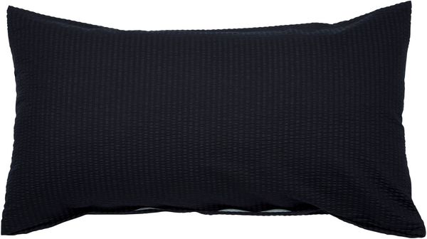 Janine Mako Soft Seersucker Kissenhülle 40x80 cm PIANO schwarz