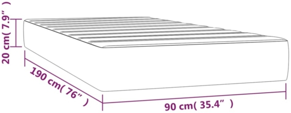 vidaXL Taschenfederkernmatratze Dunkelgrau 90x190x20 cm Samt 347709 Bild 3