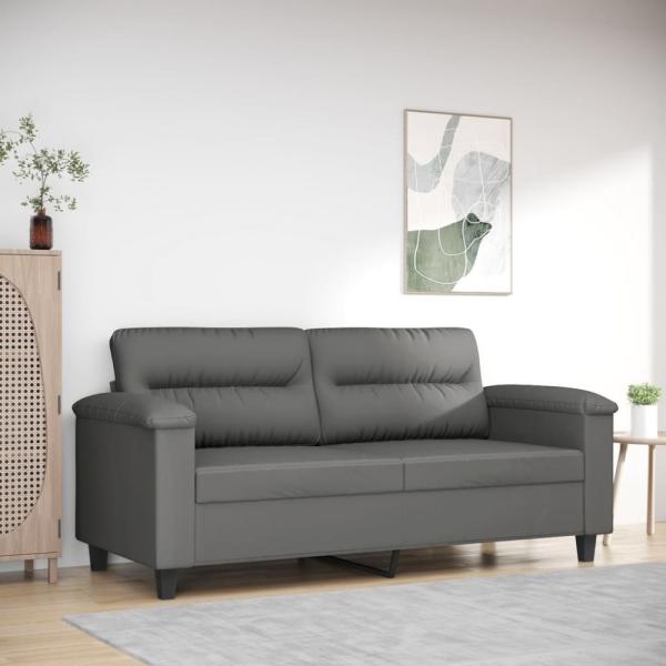 vidaXL 2-Sitzer-Sofa Dunkelgrau 140 cm Mikrofasergewebe 359563