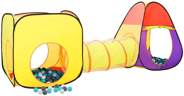 vidaXL Spielzelt mit 250 Bällen, Stoff mehrfarbig, 255 x 80 x 100 cm