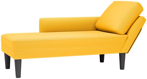 vidaXL Chaiselongue mit Kissen Hellgelb Cordstoff 4009821