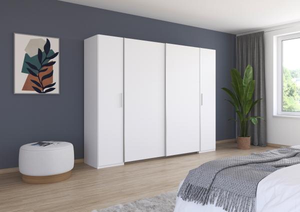 rauch Kleiderschrank, Dreh- und Schwebetürenschrank KRONACH, 4-türig, Alpinweiß, 268 x 210 x 59 cm