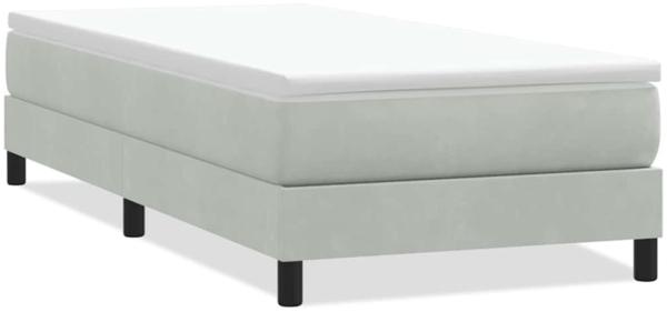 vidaXL Boxspringbett ohne Matratze Hellgrau 80x220 cm Samt 3315849