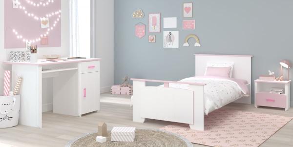 Parisot Kinderzimmer Biotiful in weiß und rosa Jugendzimmer Set 3-tlg.