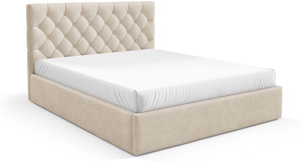 MEBLINI Polsterbett 180x200 mit Lattenrost und Matratze – BALEARO – Beige Samt – Doppelbett mit Bettkasten - Stauraumbett - Kopfteil Bett mit Stauraum Bild 2