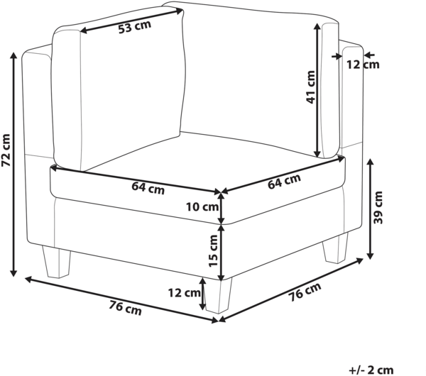 Eckmodul UNSTAD Kunstleder Schwarz Bild 2