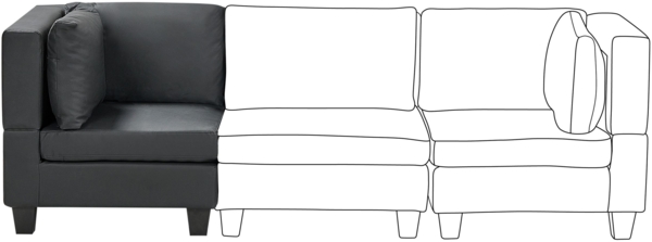 Eckmodul UNSTAD Kunstleder Schwarz Bild 3