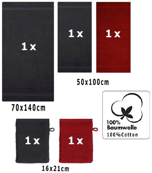 Betz Handtuch Set 5 TLG. Handtuch Set SINGLE PACK 1 Duschtuch 2 Handtücher 2 WH, 100% Baumwolle