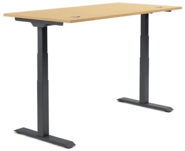 Soennecken Schreibtisch 1200x605-1255x800mm Platte Buche Gestell schwa