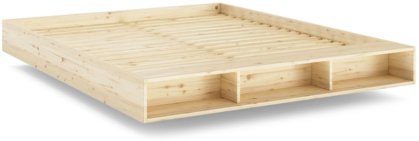 Karup Design Stauraumbett Merge Bed Bettgestell m. integrierter Bank m. Stauraum, mehrere Größen, inkl. Lattenrost, excl. Matratze, FSC®-zertifiziertes Massivholz