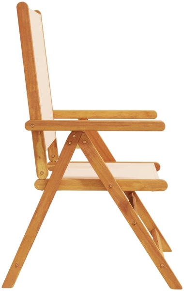 vidaXL Gartenstühle Verstellbar 8 Stk. Beige Stoff und Massivholz 3214549 Bild 5