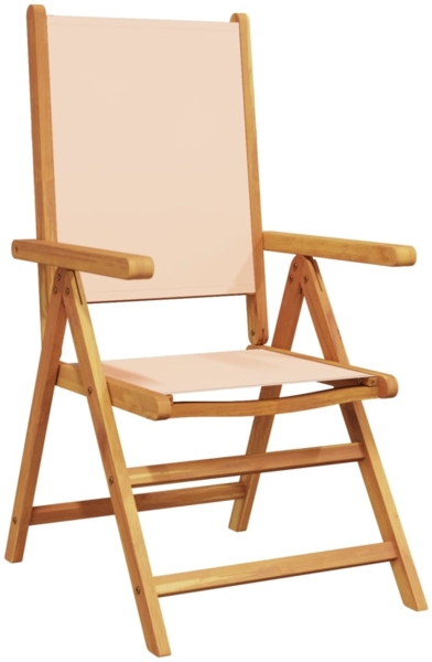 vidaXL Gartenstühle Verstellbar 8 Stk. Beige Stoff und Massivholz 3214549 Bild 3
