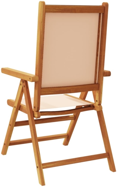 vidaXL Gartenstühle Verstellbar 8 Stk. Beige Stoff und Massivholz 3214549 Bild 6