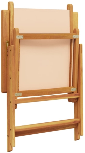 vidaXL Gartenstühle Verstellbar 8 Stk. Beige Stoff und Massivholz 3214549 Bild 7