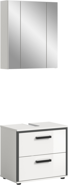Badkombination (B/H/T: 60x188x37 cm) in weiß hochglanz