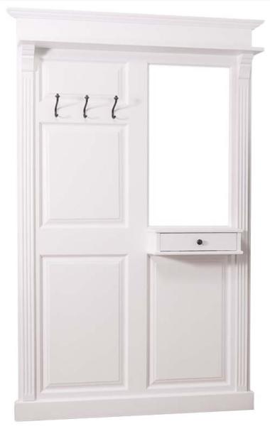 Casa Padrino Landhausstil Garderobe mit Schublade Weiß 131 x 19 x H. 210 cm - Landhausstil Möbel