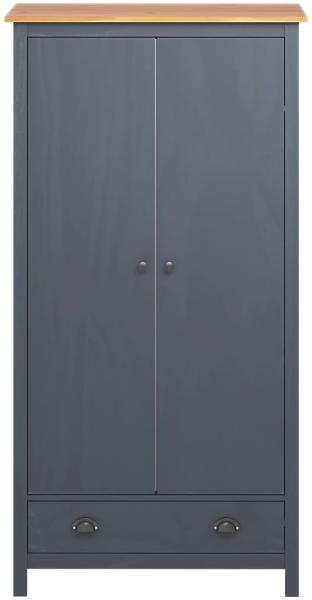 vidaXL Kleiderschrank mit 2 Türen Hill Grau 89x50x170 cm Kiefernholz 288949 Bild 2
