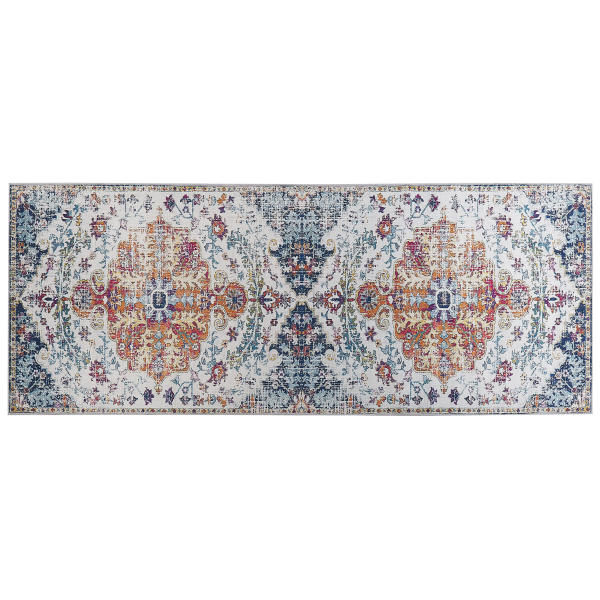 Teppich mehrfarbig orientalisches Muster 80 x 200 cm Kurzflor ENAYAM