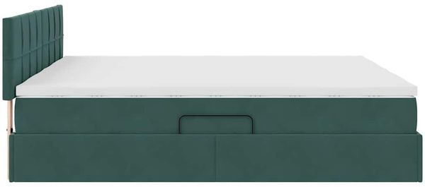 vidaXL Bett mit LED-Lichtleisten Dunkelgrün 180 x 200 cm Samt 3371612 Bild 12