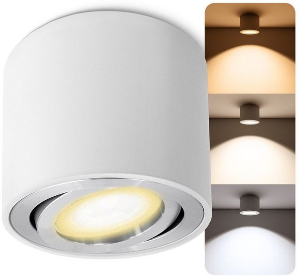 SSC-LUXon LED Aufbaustrahler CELI-2W Aufbaustrahler schwenkbar rund weiß Spot LED GU10 LumiFLEX, Neutralweiß, Warmweiß, Tageslichtweiß