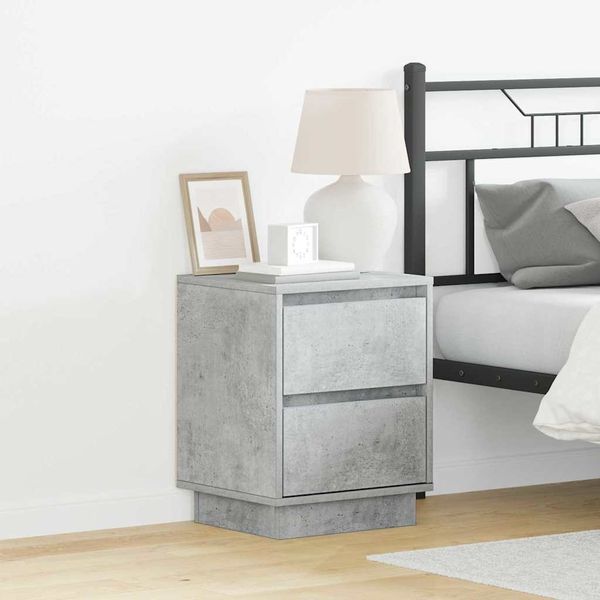 vidaXL Nachttisch Beton Grau 39 x 34,5 x 50 cm Holzwerkstoff 869616