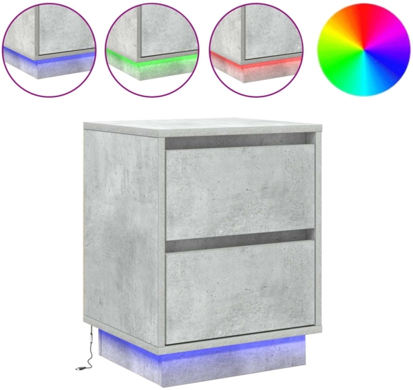 vidaXL Nachttisch Beton Grau 39 x 34,5 x 50 cm Holzwerkstoff 869616