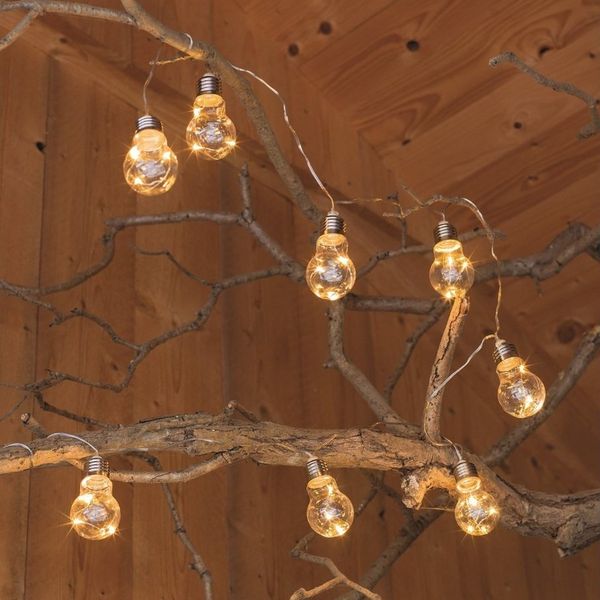 MARELIDA LED-Lichterkette Solar Lichterkette 10 Glühbirnen transparent Außen Balkon 4,5m outdoor, 10-flammig
