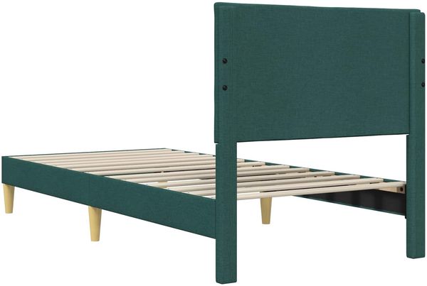 vidaXL Bettrahmen mit Kopfteil Dunkelgrün 90 x 200 cm Stoff 42027561 Bild 6