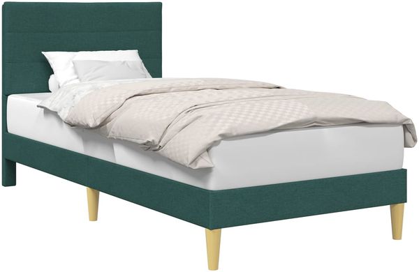 vidaXL Bettrahmen mit Kopfteil Dunkelgrün 90 x 200 cm Stoff 42027561 Bild 2