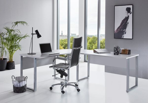 BMG Möbel Eckschreibtisch Office Edition, Schreibtisch spiegelverkehrt links und rechts montierbar