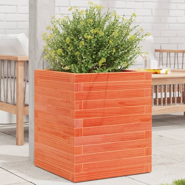 vidaXL Pflanzkübel Wachsbraun 40x40x46 cm Massivholz Kiefer 3282401