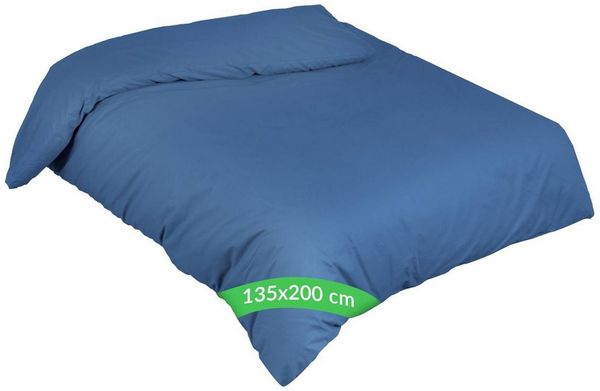 Kisska Bettbezug LUNA Deckenbezug Bettwäsche ohne Kissenbezug, (1 St), Atmungsaktiv, Bettdeckenbezug aus Baumwolle 135x200cm Blau