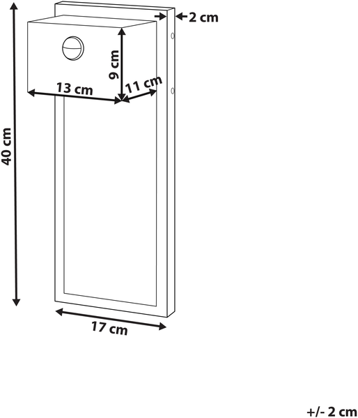 LED Außenwandleuchte CARRON 40 cm mit Bewegungssensor Schwarz Bild 2