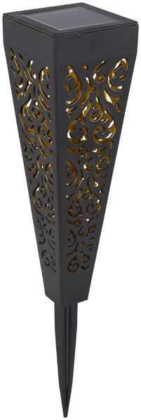 Solarlampen 6er Set mit Erdspieß, Dekostanzungen Schwarz Gold, H. 33cm Bild 10