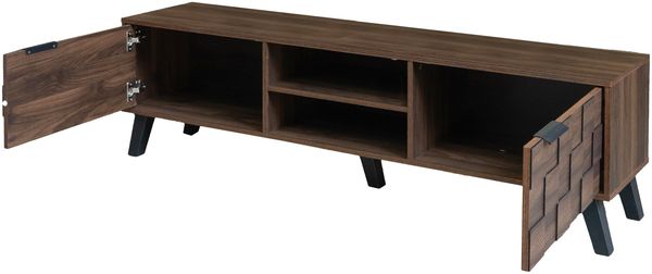 TV-Schrank 160,5 x 35,5 x 45 cm in Holzoptik mit 2 Türen und 2 offenen Fächern Bild 6