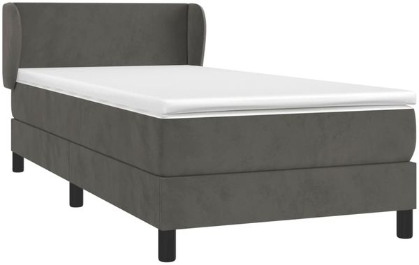 Einzelbett, Polsterbett mit Matratze Samt Dunkelgrau 100x200 cm Bild 3