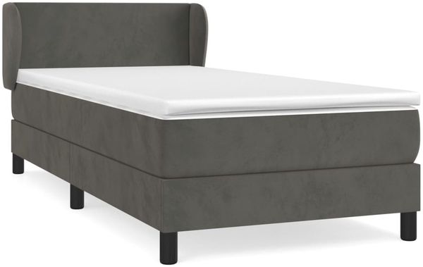 Einzelbett, Polsterbett mit Matratze Samt Dunkelgrau 100x200 cm Bild 2