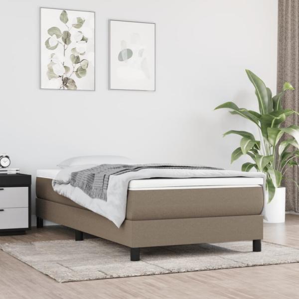 vidaXL Boxspringbett mit Matratze Taupe 100x200 cm Stoff 3144057