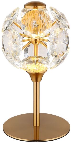 LED Tischleuchte, gold, Kristalle klar, H 26,5 cm Bild 4
