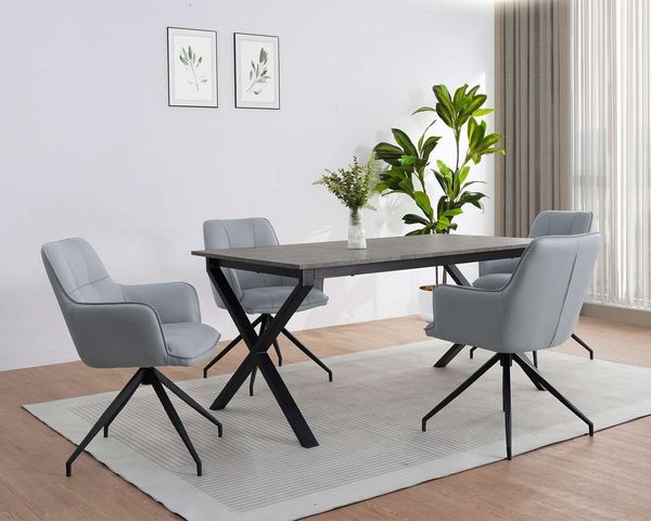 OTTO home Esstisch Boddhi, schwarzes Metallgestell, Plattenvarianten wählbar, sowie Größen