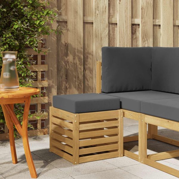 vidaXL Outdoor Hocker Bank Weiß 43 x 43 x 45 cm Massivholz Akazie 901682