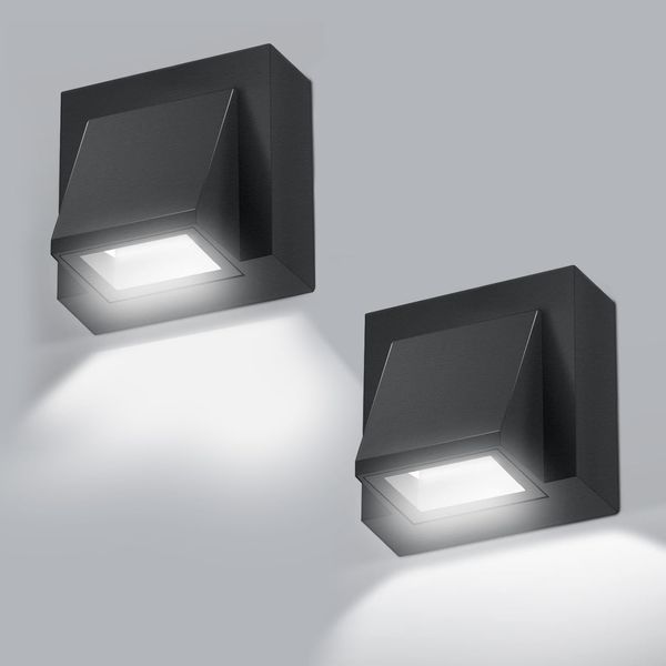 Comely 2 Stücke LED Wandleuchte, 5W LED Wandlampe Innen/Aussen, 6500K IP65 Wasserdicht, Moderne LED Wandleuchte Innen/Außen für Außenbereich Terrasse Garage Garten