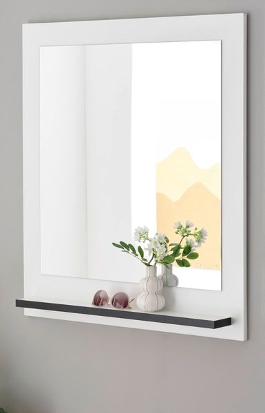 Garderobenspiegel Design-D in weiß 79 x 89 cm