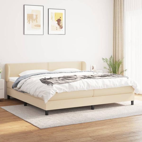 Boxspringbett mit Matratze Stoff Creme 200 x 200 cm, Härtegrad: H2 [3126194]