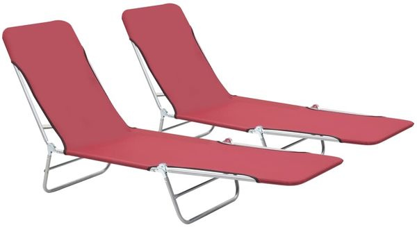 vidaXL Klappliegen 2 Stk. Stahl und Stoff Blau 44301