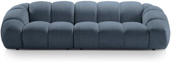 Micadoni Sofa Diana 4-Sitzer Strukturierter Samtstoff Jeansblau